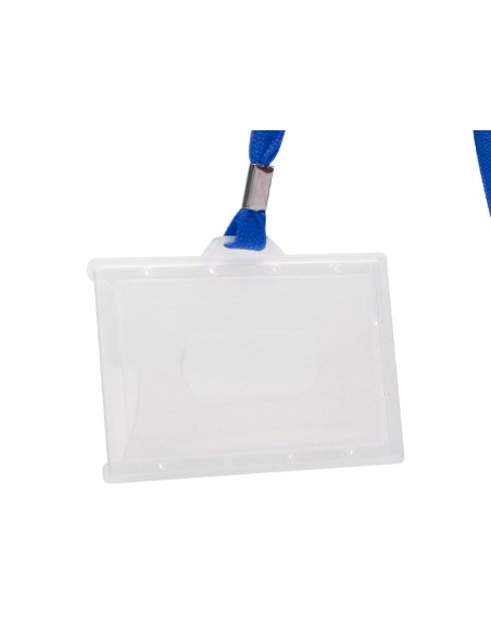 Identificador q connect kf17112 con cordon plano azul y apertura lateral 94x60 mm