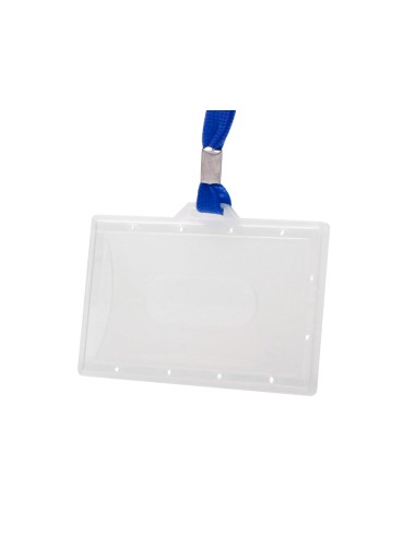 Identificador q connect kf17112 con cordon plano azul y apertura lateral 94x60 mm