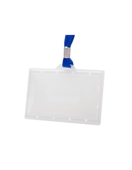 Identificador q connect kf17112 con cordon plano azul y apertura lateral 94x60 mm