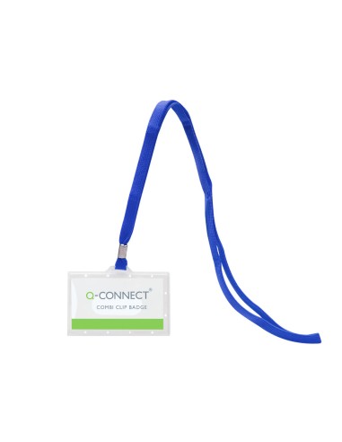 Identificador q connect kf17112 con cordon plano azul y apertura lateral 94x60 mm