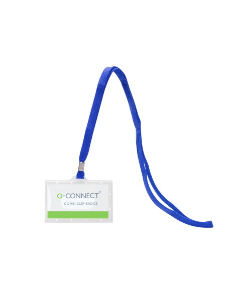 Identificador q connect kf17112 con cordon plano azul y apertura lateral 94x60 mm