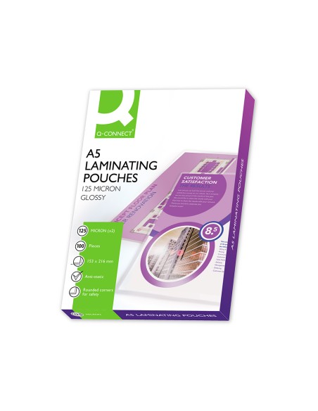 Bolsa de plastificar q connect 153 x 216 mm din a5 125 mc autoadhesivas caja de 100 unidades Bolsa de plastificar q connect 153 x 216 mm din a5 125 mc autoadhesivas caja de 100 unidades