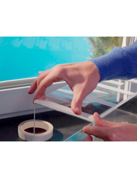 Cinta adhesiva q connect doble cara 10 mt x 12 mm en portarrollos