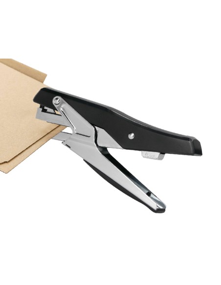 Grapadora q connect metalizada y negra de tenaza tacto suave capacidad 25 hojas usa grapas 24 6 y 26 6