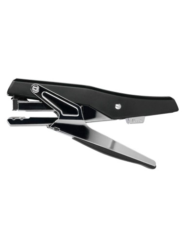 Grapadora q connect metalizada y negra de tenaza tacto suave capacidad 25 hojas usa grapas 24 6 y 26 6