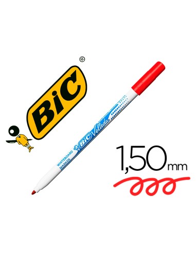 Rotulador bic velleda fino para pizarra rojo punta redonda 1 mm