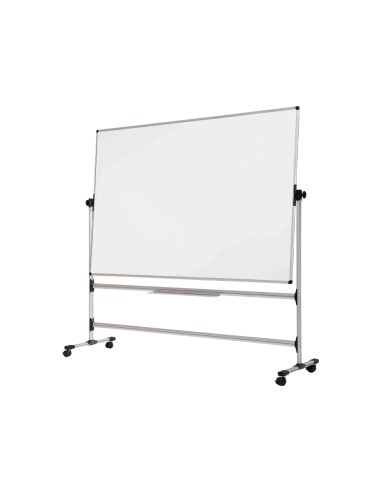 Pizarra blanca bi office blanca de acero vitrifricado volteable doble cara 120x150 cm