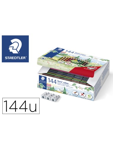 Lapiz de color staedtler wopex ecologico caja de 144 unidades surtidas 12 colores surtidos