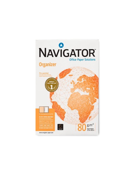 Papel fotocopiadora navigator din a4 80 gramos 2 taladros papel multiuso ink jet y laser paquete de 500 hojas