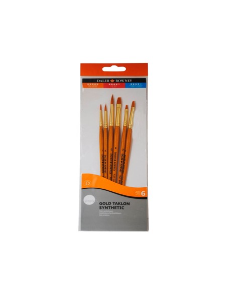 Pinceles daler rowney simply art sintentico mango corto dorado blister de 6 unidades Pinceles daler rowney simply art sintentico mango corto dorado blister de 6 unidades