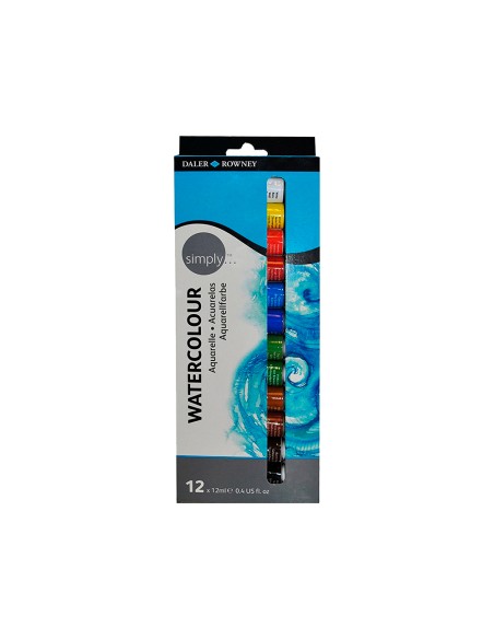 Pintura acuarela daler rowney simply caja de 12 colores surtidos tubo de 12 ml Pintura acuarela daler rowney simply caja de 12 colores surtidos tubo de 12 ml