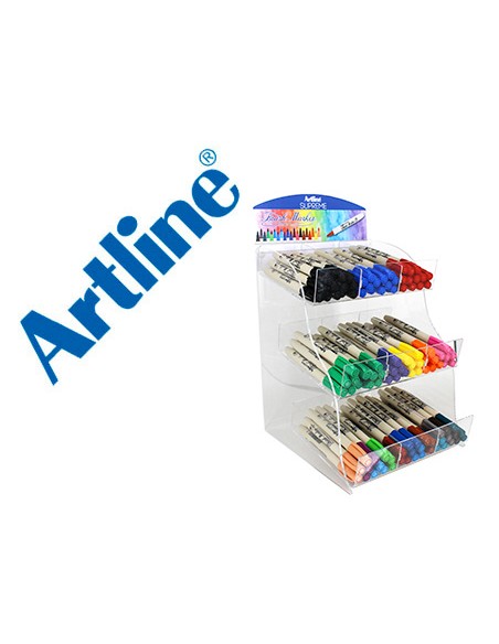 Rotulador artline supreme brush base de agua punta tipo pincel trazo variable expositor de 108 unidades