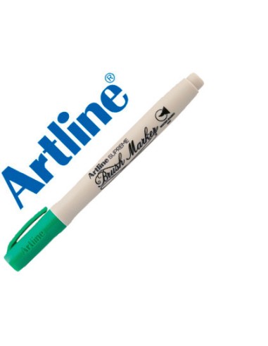 Rotulador artline supreme brush pintura base de agua punta tipo pincel trazo variable verde