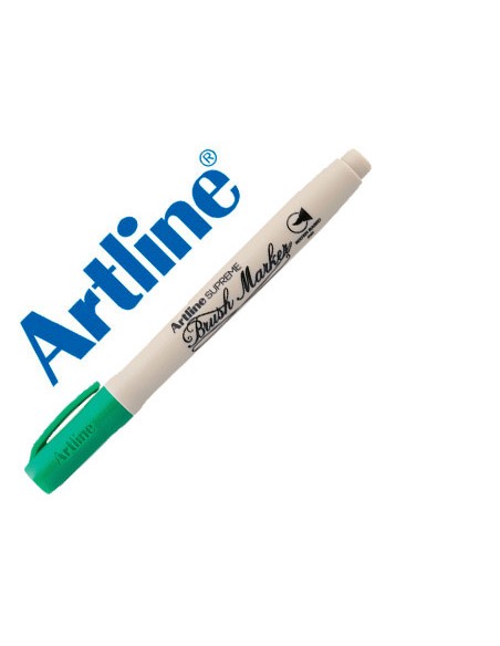 Rotulador artline supreme brush pintura base de agua punta tipo pincel trazo variable verde