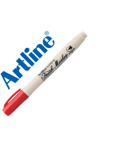 Rotulador artline supreme brush pintura base de agua punta tipo pincel trazo variable rojo