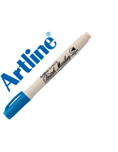 Rotulador artline supreme brush pintura base de agua punta tipo pincel trazo variable azul