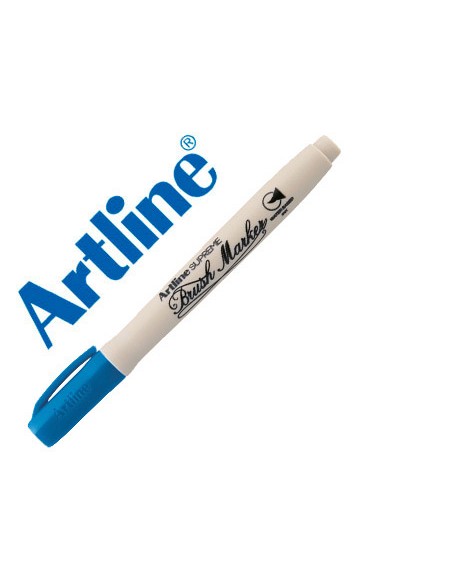 Rotulador artline supreme brush pintura base de agua punta tipo pincel trazo variable azul