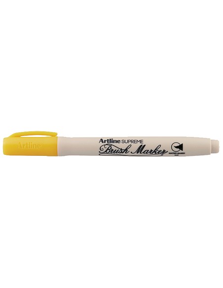 Rotulador artline supreme brush pintura base de agua punta tipo pincel trazo variable amarillo