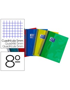 Cuaderno espiral oxford ebook 4 tapa extradura 8 120 hojas cuadricula 5 mm colores surtidos touch