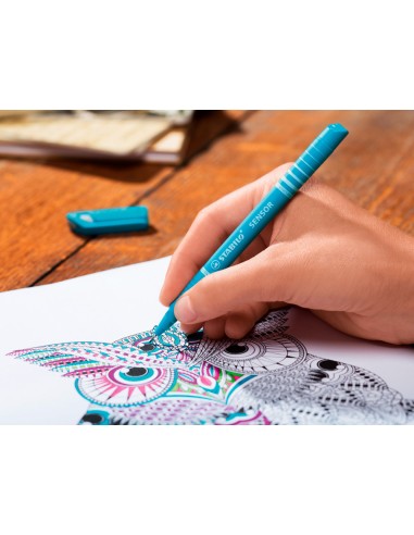 Rotulador stabilo sensor punta de fibra 03 mm expositor de 48 unidades colores surtidos