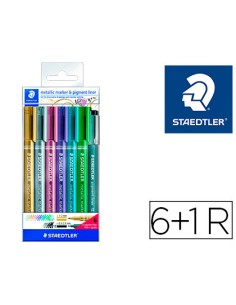 Rotulador staedtler metalico 8323 blister de 6 unidades colores surtidos 1 rotulador calibrado 308 c2 9