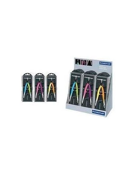 Compas staedtler micrometrico 556 con husillo y rueda central color neon expositor sobremesa de 9 unidades Compas staedtler micrometrico 556 con husillo y rueda central color neon expositor sobremesa de 9 unidades