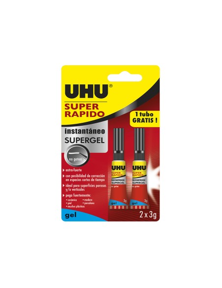 Pegamento uhu instantaneo gel 3 gr 3 gr gratis