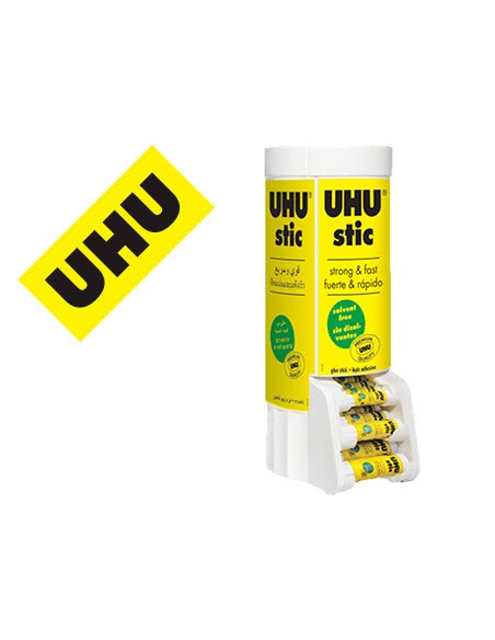 Pegamento uhu barra expositor sobremesa multiformato 8 21 40 gr 530x190x210 mm 12 uds sin cargo 21 gr
