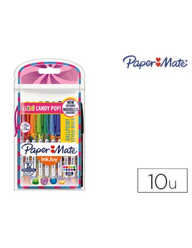 Boligrafo paper mate inkjoy 100 candy pop blister de 10 unidades colores surtidos