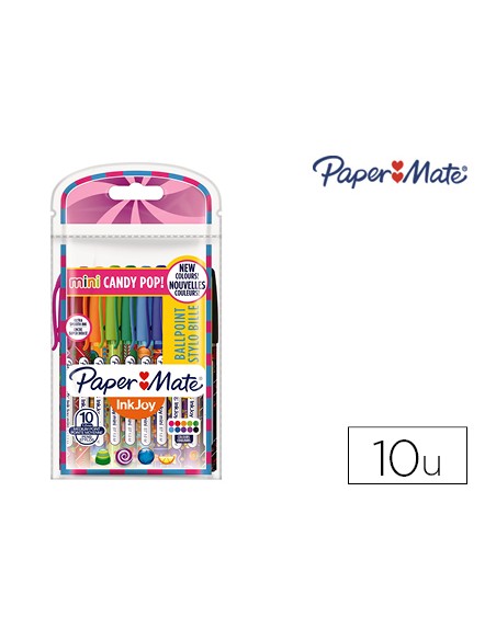 Boligrafo paper mate inkjoy 100 candy pop blister de 10 unidades colores surtidos