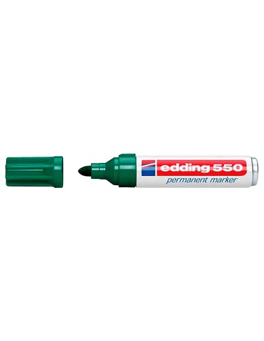 Rotulador edding punta fibra permanente 550 verde n 4 punta redonda recargable