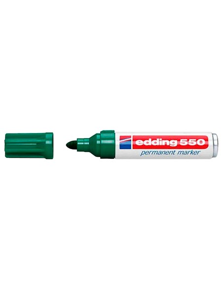 Rotulador edding punta fibra permanente 550 verde n 4 punta redonda recargable