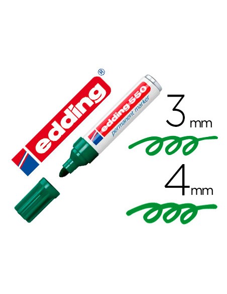 Rotulador edding punta fibra permanente 550 verde n 4 punta redonda recargable