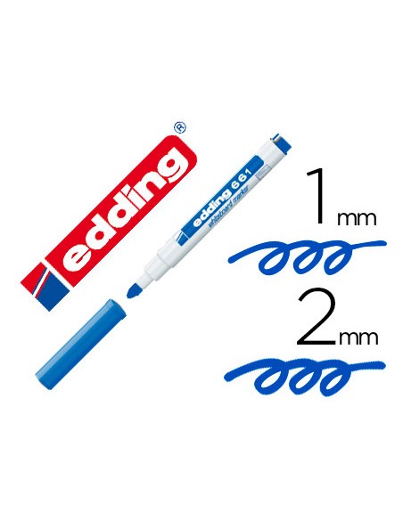 Rotulador edding para pizarra blanca 661 color azul punta redonda 1 2 mm