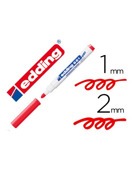 Rotulador edding para pizarra blanca 661 color rojo punta redonda 1 2 mm