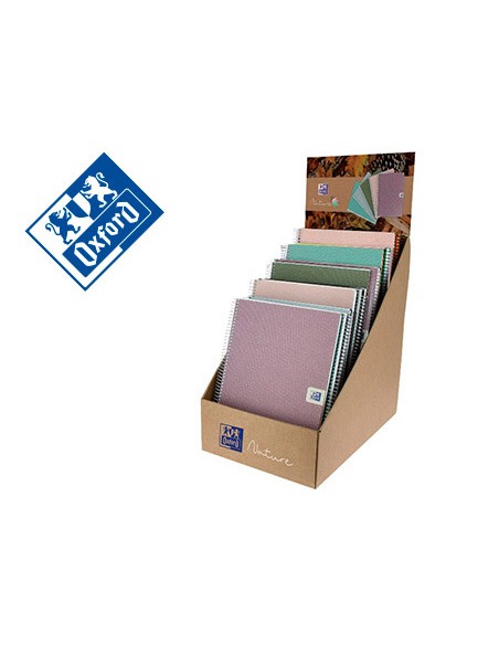 Cuaderno espiral oxford european book nature din a4 expositor sobremesa de 21 unidades surtidas