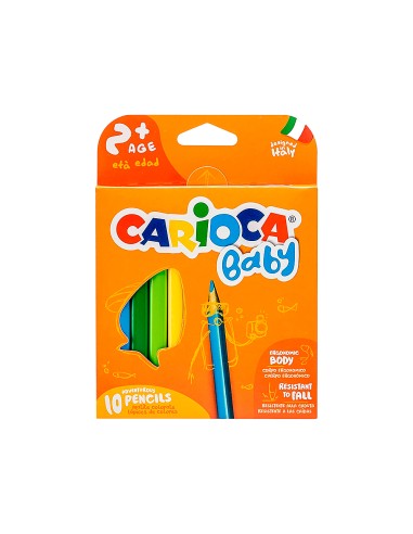 Lapices de colores carioca baby 2 anos caja de 10 colores surtidos