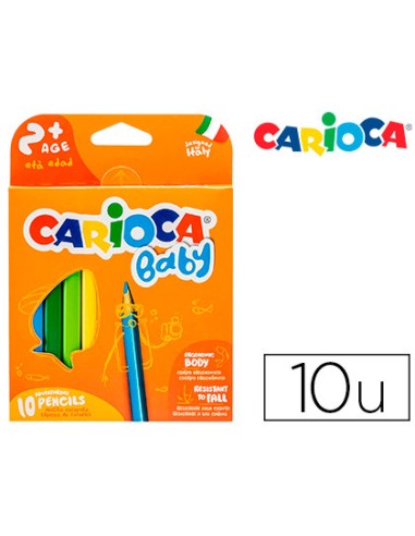 Lapices de colores carioca baby 2 anos caja de 10 colores surtidos