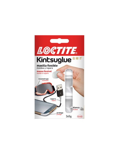 Masilla reparadora loctite kintsu glue expositor 16 unidades 8 blancas y 8 negras