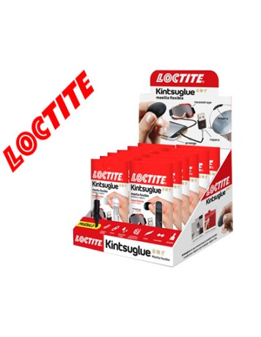 Masilla reparadora loctite kintsu glue expositor 16 unidades 8 blancas y 8 negras