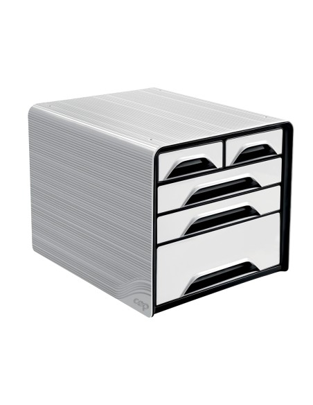 Fichero cajones de sobremesa cep 5 cajones mixtos blanco negro 360x288x270 mm