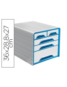 Fichero cajones de sobremesa cep 5 cajones mixtos blanco azul 360x288x270 mm