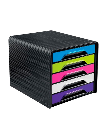 Fichero cajones de sobremesa cep 5 cajones negro multicolor flashy 360x288x270 mm