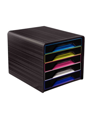 Fichero cajones de sobremesa cep 5 cajones negro multicolor 360x288x270 mm