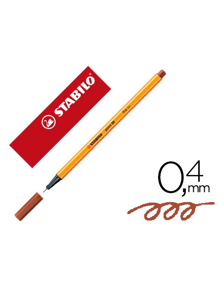 Rotulador stabilo punta de fib ra point 88 sanguina punta fina 04mm