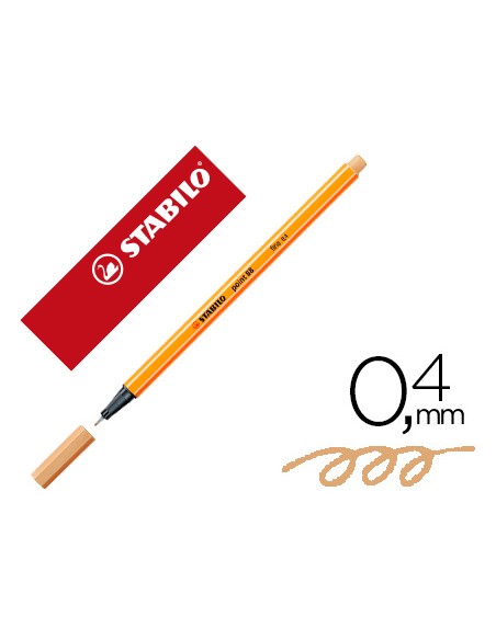 Rotulador stabilo punta de fib ra point 88 ocre punta fina 04mm