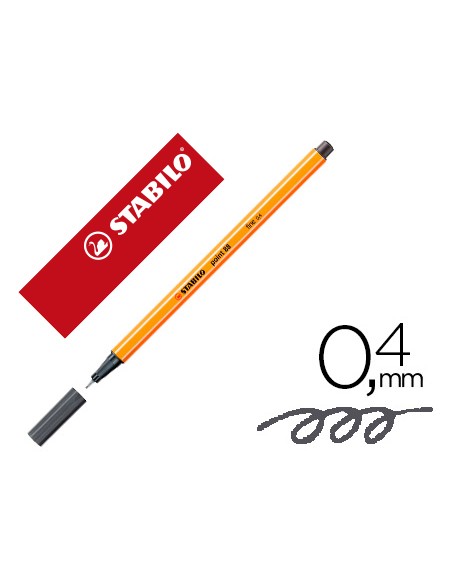 Rotulador stabilo punta de fib ra point 88 gris azulado intenso punta fina 04mm