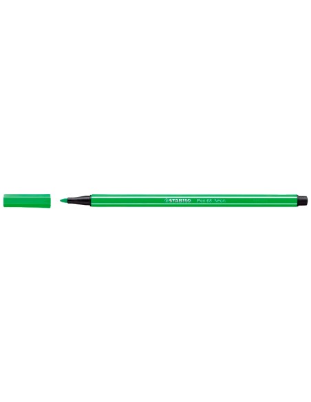 Rotulador stabilo acuarelable pen 68 verde neon punta gruesa 1mm