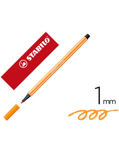 Rotulador stabilo acuarelable pen 68 naranja neon 1 mm