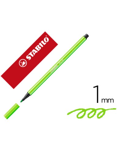 Rotulador stabilo acuarelable pen 68 verde prado punta gruesa 1mm